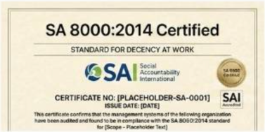 SA 8000:2014 Compliance Seal